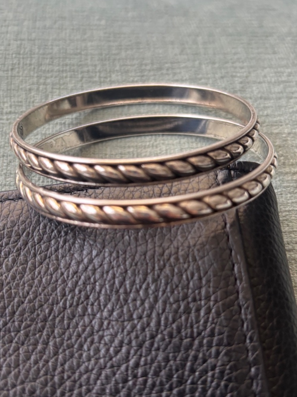 Brighton Silver-Tone Twisted Rope Bracelets -set of 2